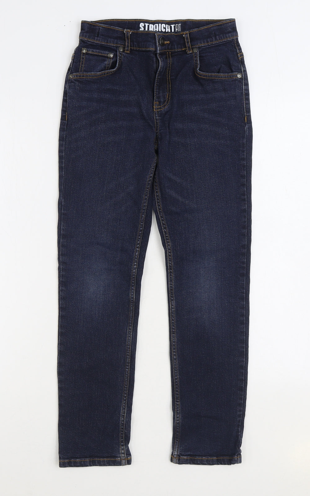 TU Boys Blue Cotton Straight Jeans Size 11 Years Regular Zip