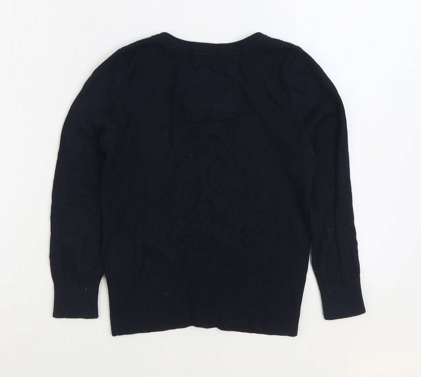 Abercrombie & Fitch Womens Blue V-Neck Viscose Cardigan Jumper Size S