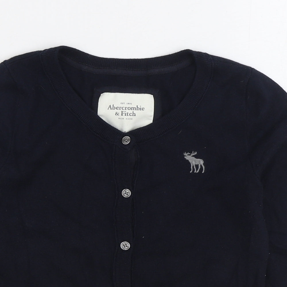 Abercrombie & Fitch Womens Blue V-Neck Viscose Cardigan Jumper Size S