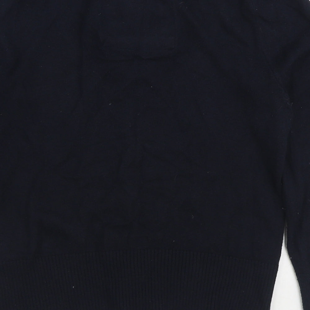 Abercrombie & Fitch Womens Blue V-Neck Viscose Cardigan Jumper Size S