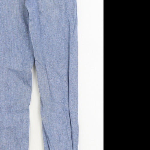 New Look Girls Blue Cotton Tapered Jeans Size 12 Years Regular Zip - Distressed