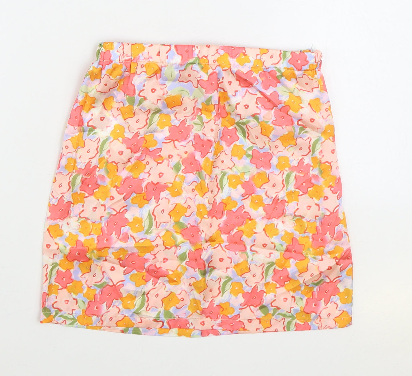 SheIn Girls Multicoloured Floral Polyester Mini Skirt Size 11-12 Years Regular Zip