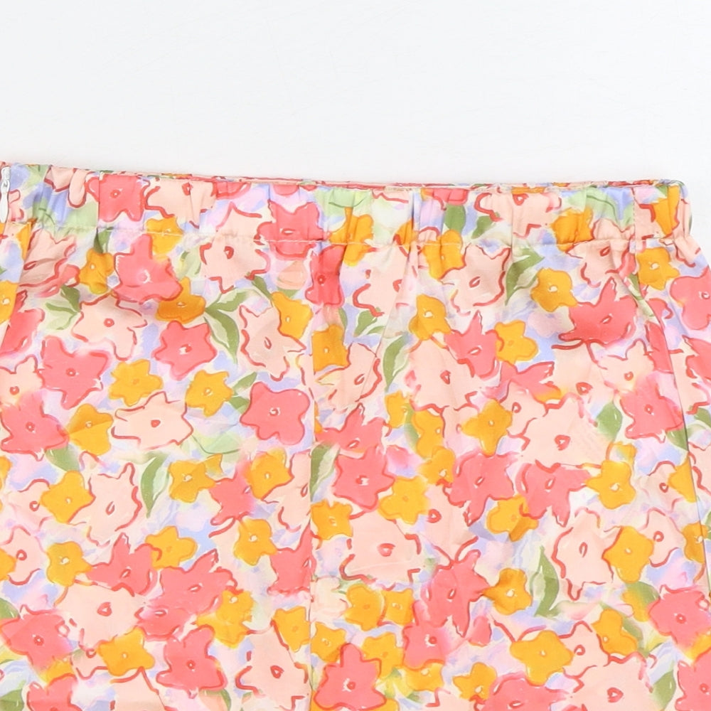 SheIn Girls Multicoloured Floral Polyester Mini Skirt Size 11-12 Years Regular Zip