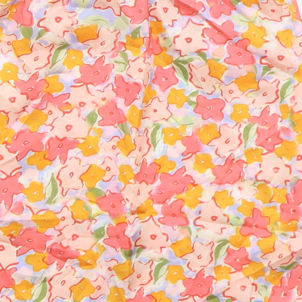 SheIn Girls Multicoloured Floral Polyester Mini Skirt Size 11-12 Years Regular Zip
