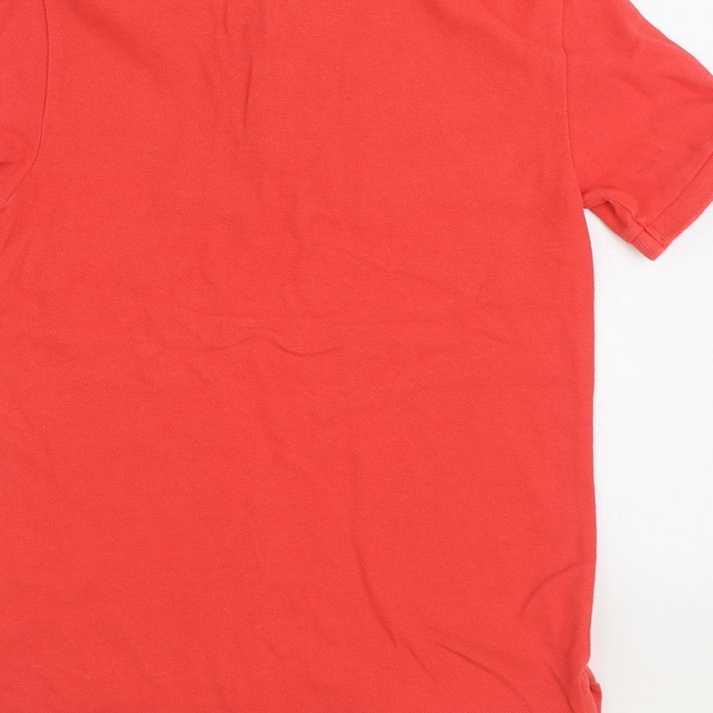 Polo by Ralph Lauren Boys Red Cotton Basic Polo Size 8-9 Years Collared Button