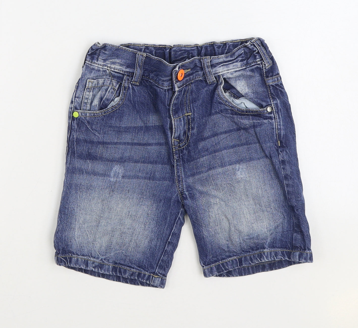 Nutmeg Boys Blue 100% Cotton Bermuda Shorts Size 8-9 Years Regular Zip