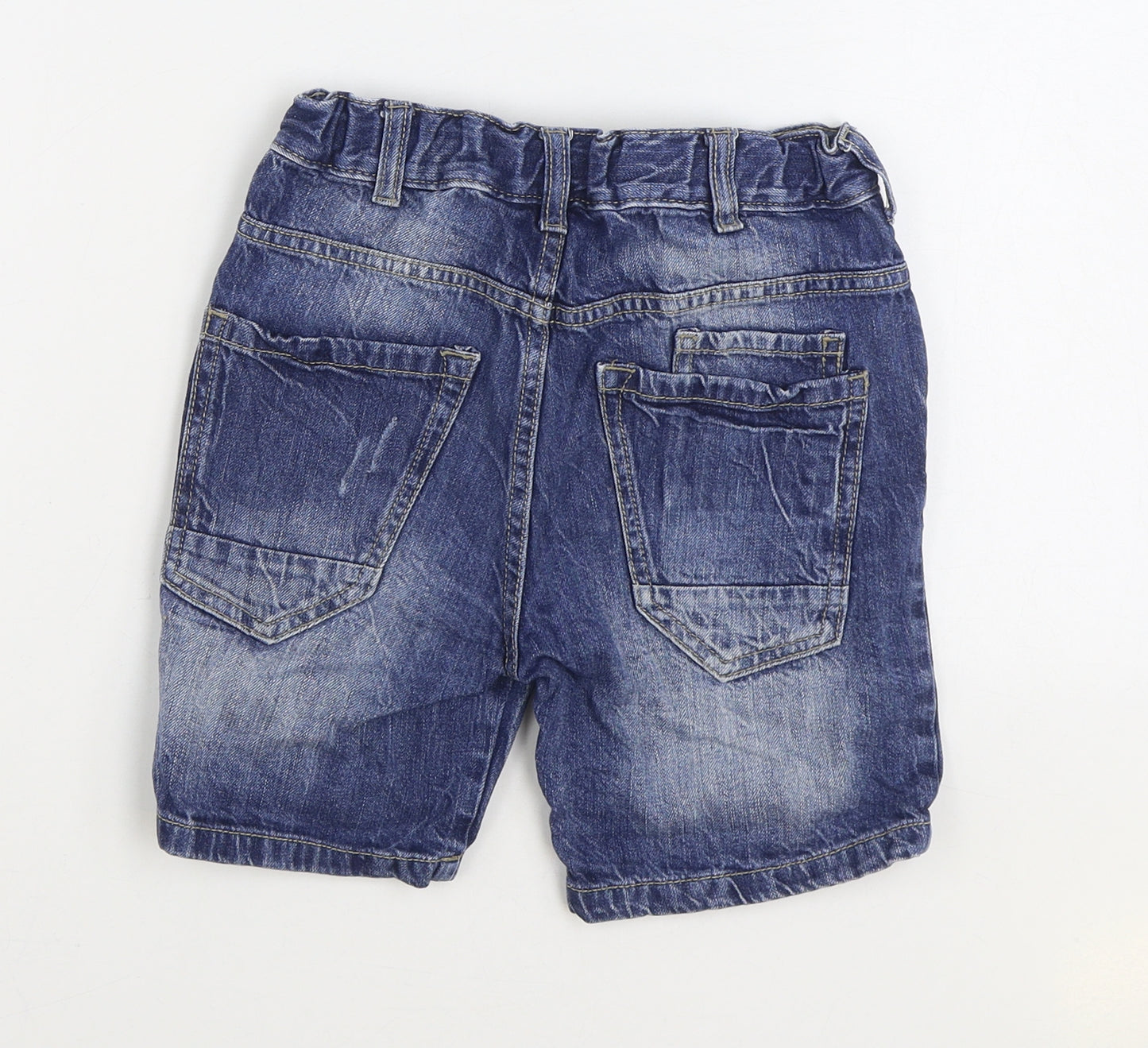 Nutmeg Boys Blue 100% Cotton Bermuda Shorts Size 8-9 Years Regular Zip