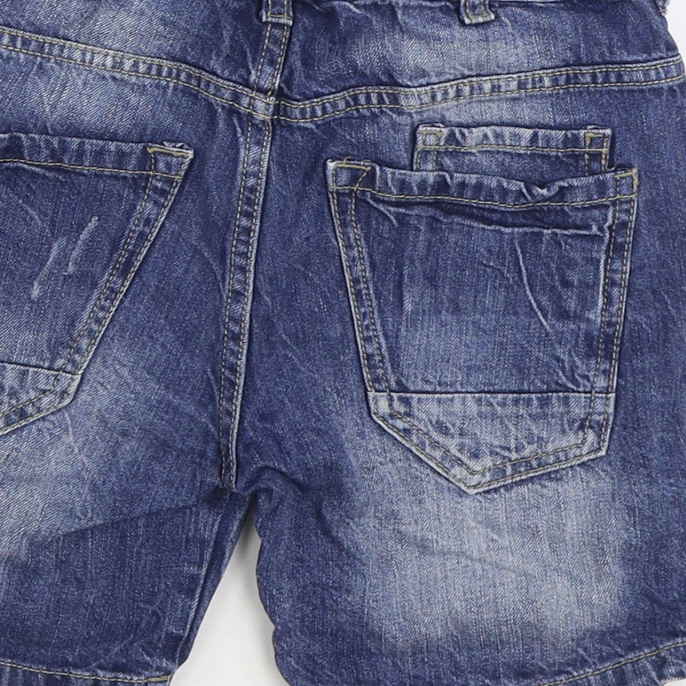 Nutmeg Boys Blue 100% Cotton Bermuda Shorts Size 8-9 Years Regular Zip