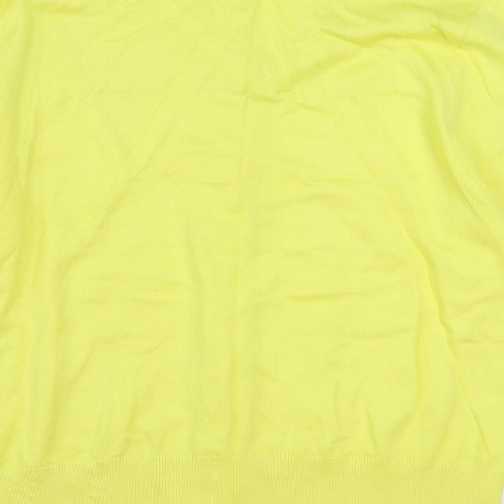 Debenhams Womens Yellow Round Neck Viscose Cardigan Jumper Size 16