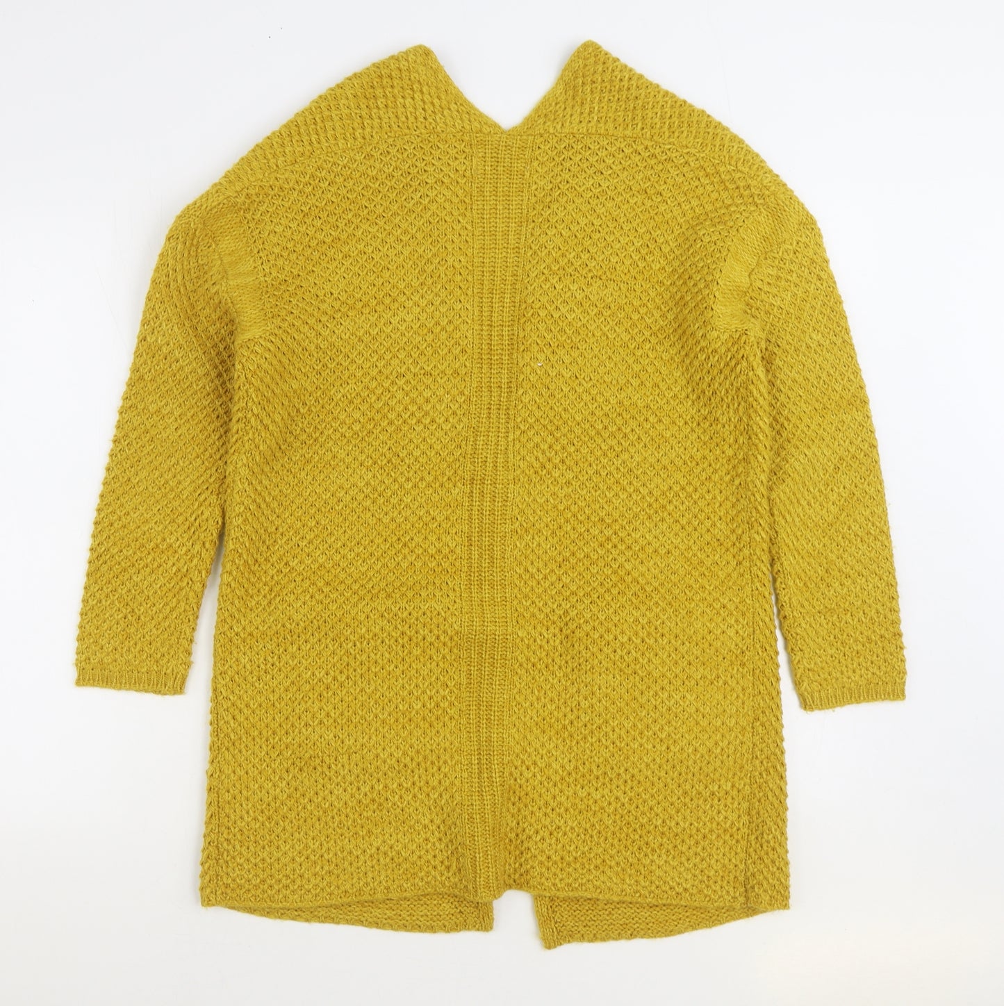 Matalan Womens Yellow V-Neck Acrylic Cardigan Jumper Size S