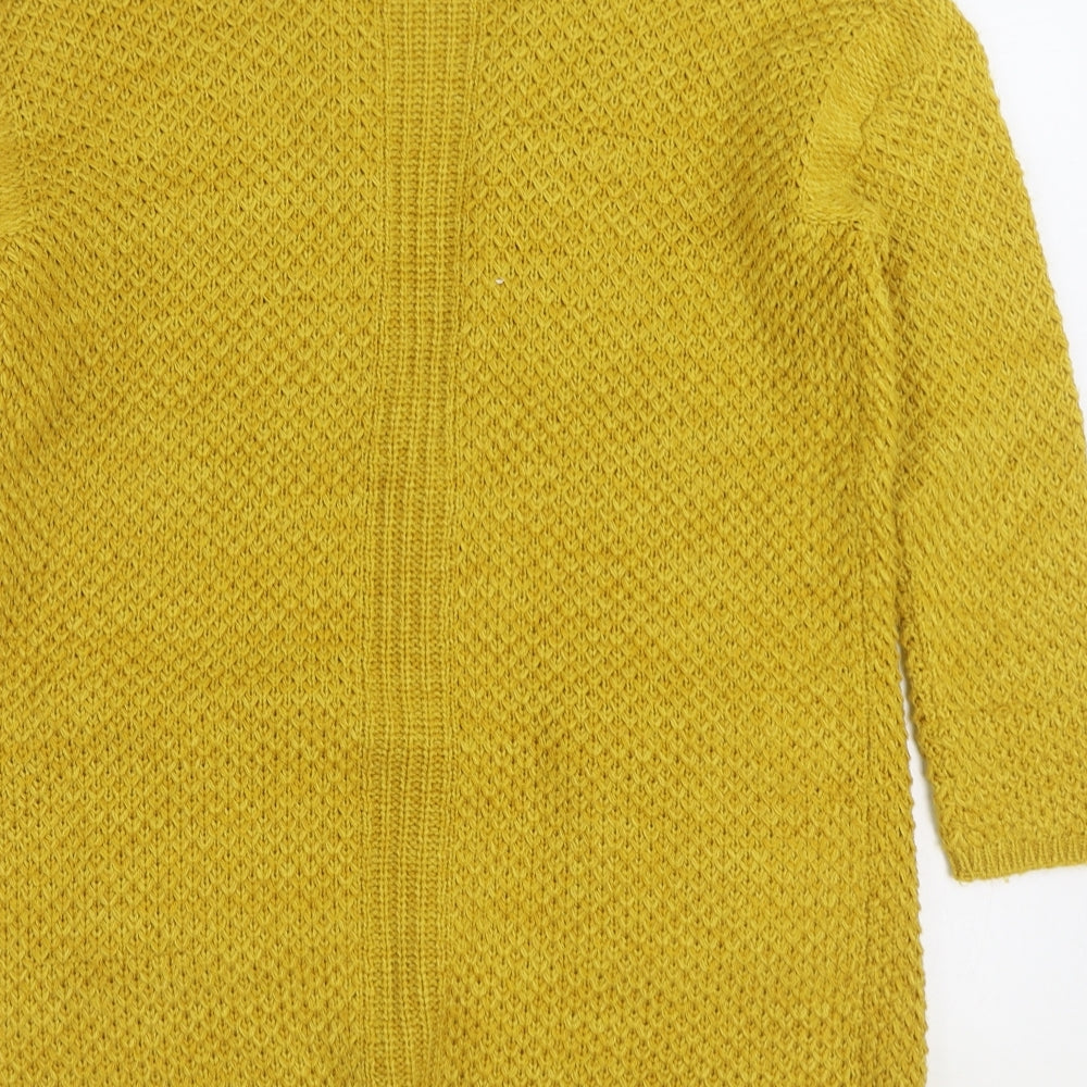 Matalan Womens Yellow V-Neck Acrylic Cardigan Jumper Size S