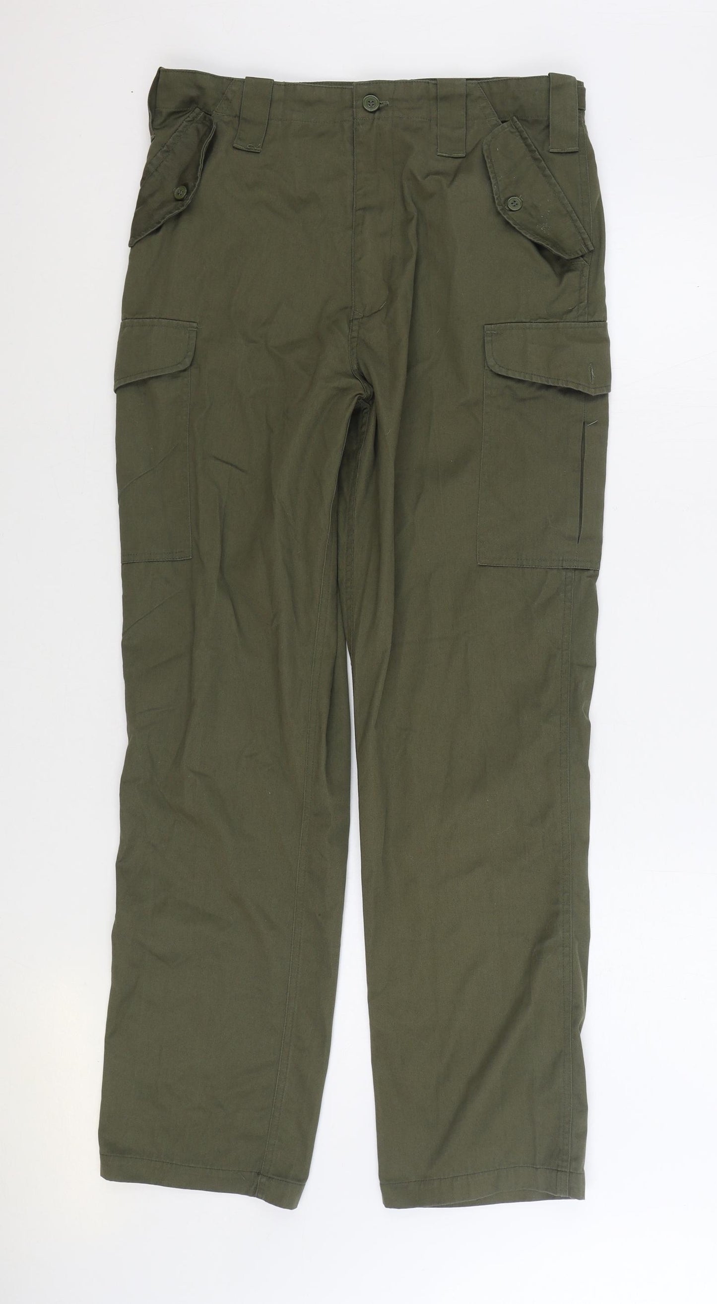Regatta Mens Green Polyester Cargo Trousers Size 32 in L32 in Regular Zip