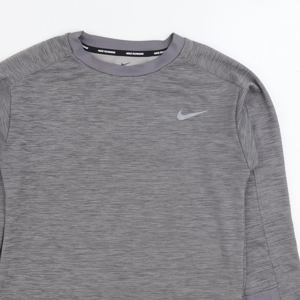 Nike Mens Grey Polyester Basic T-Shirt Size XS Round Neck Pullover