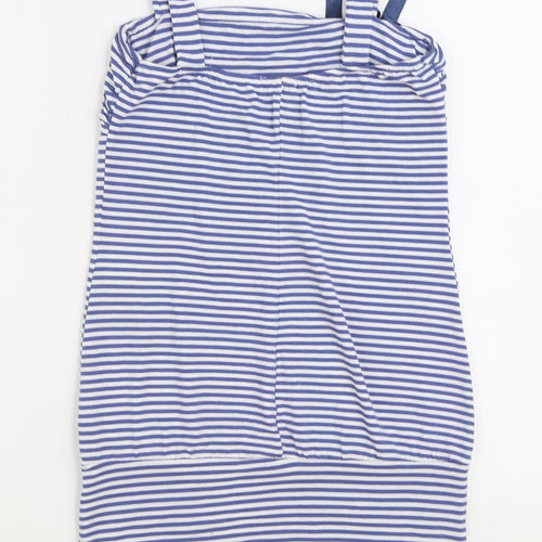 WalG Womens Blue Striped Viscose Tank Dress Size M Square Neck Pullover