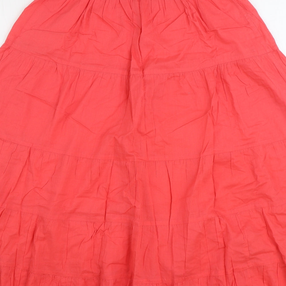 BHS Womens Pink Cotton Peasant Skirt Size 8 - Shirred