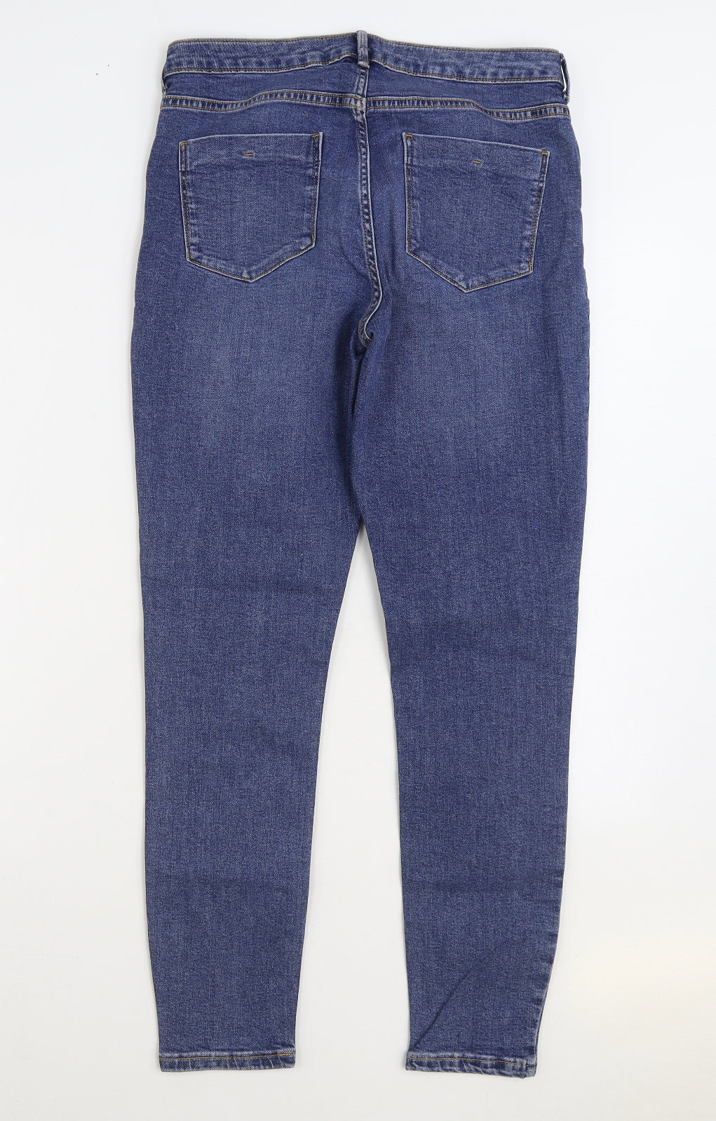 Dunnes Stores Womens Blue Cotton Skinny Jeans Size 12 L29 in Regular Zip