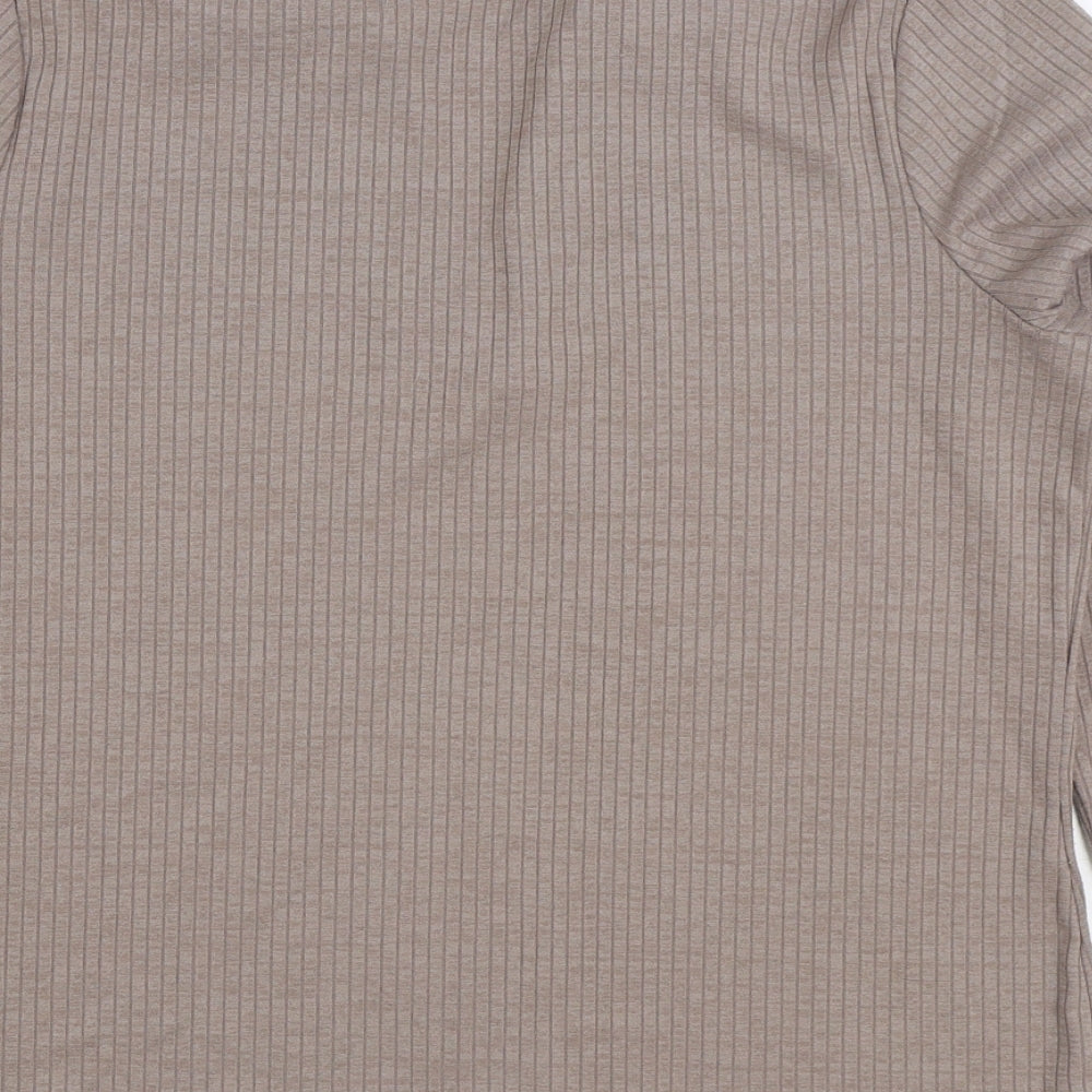 F&F Womens Beige V-Neck Polyester Pullover Jumper Size 14