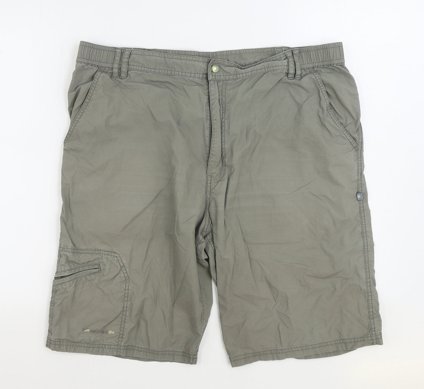 Mountain Life Mens Grey Cotton Cargo Shorts Size 40 in L10 in Regular Zip