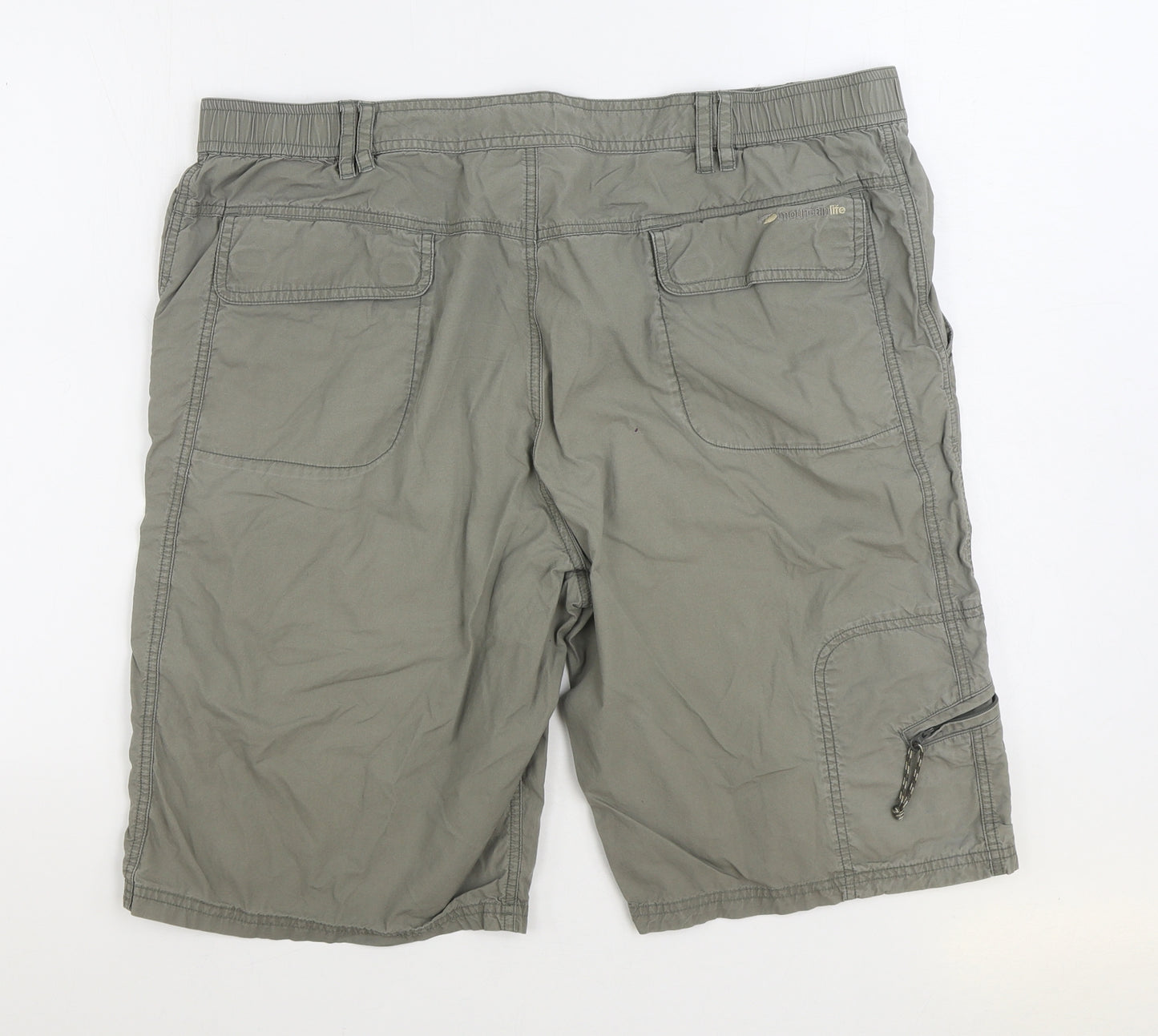 Mountain Life Mens Grey Cotton Cargo Shorts Size 40 in L10 in Regular Zip