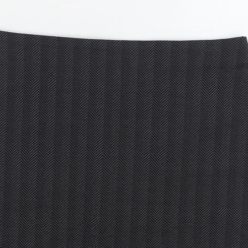 F&F Womens Black Herringbone Polyester Straight & Pencil Skirt Size 8