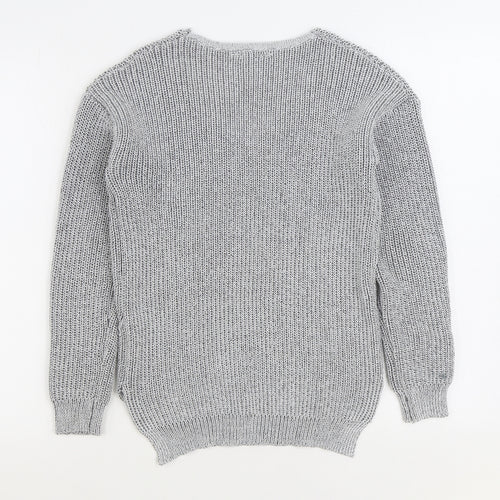 Primark Womens Grey V-Neck Polyester Pullover Jumper Size 6