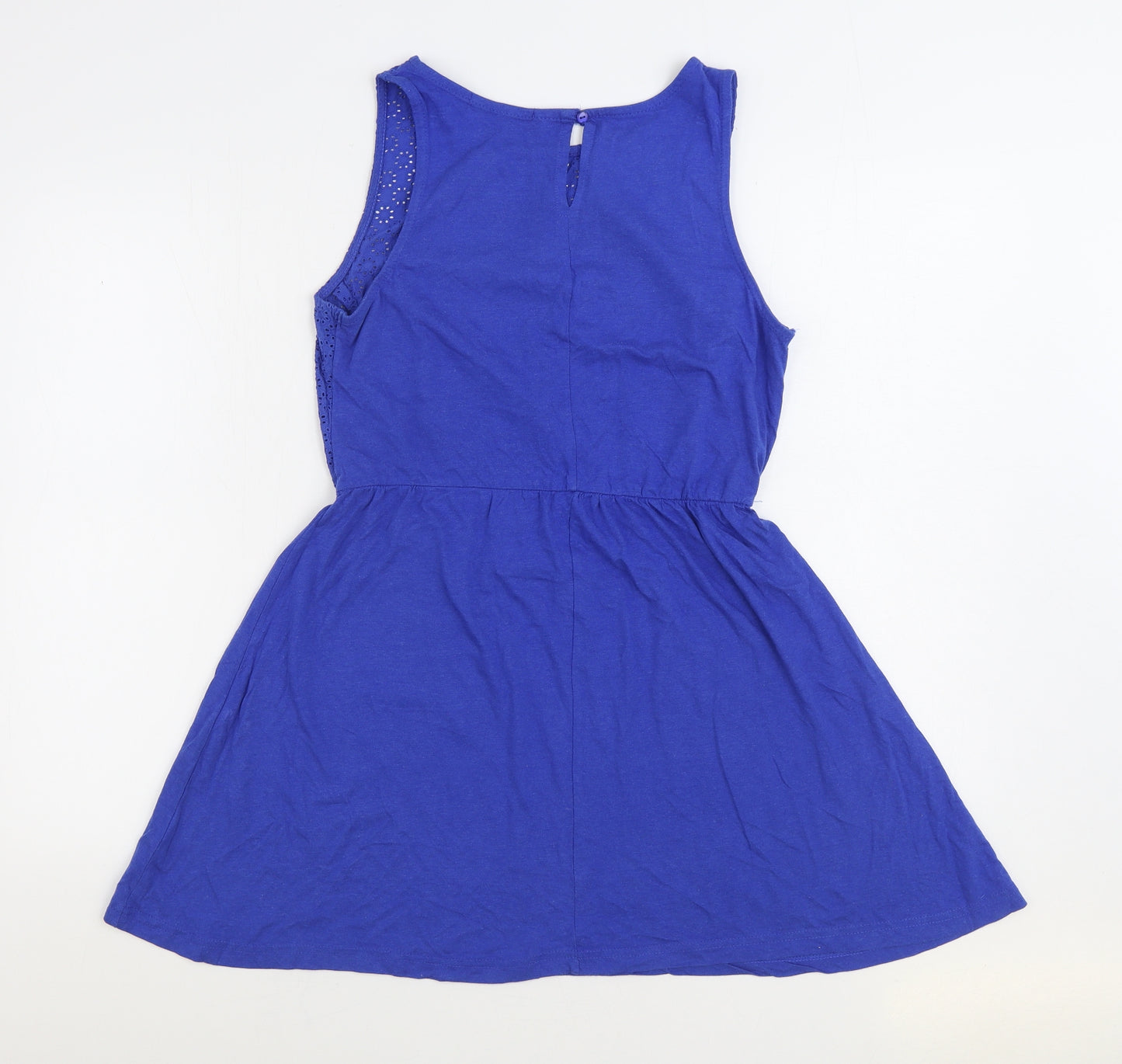 Atmosphere Womens Blue Cotton Skater Dress Size 12 Boat Neck Pullover