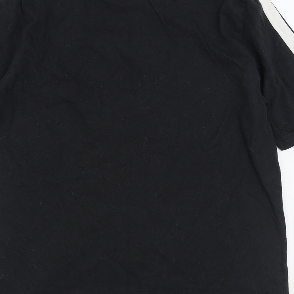 Lonsdale Mens Black Cotton T-Shirt Size M Round Neck