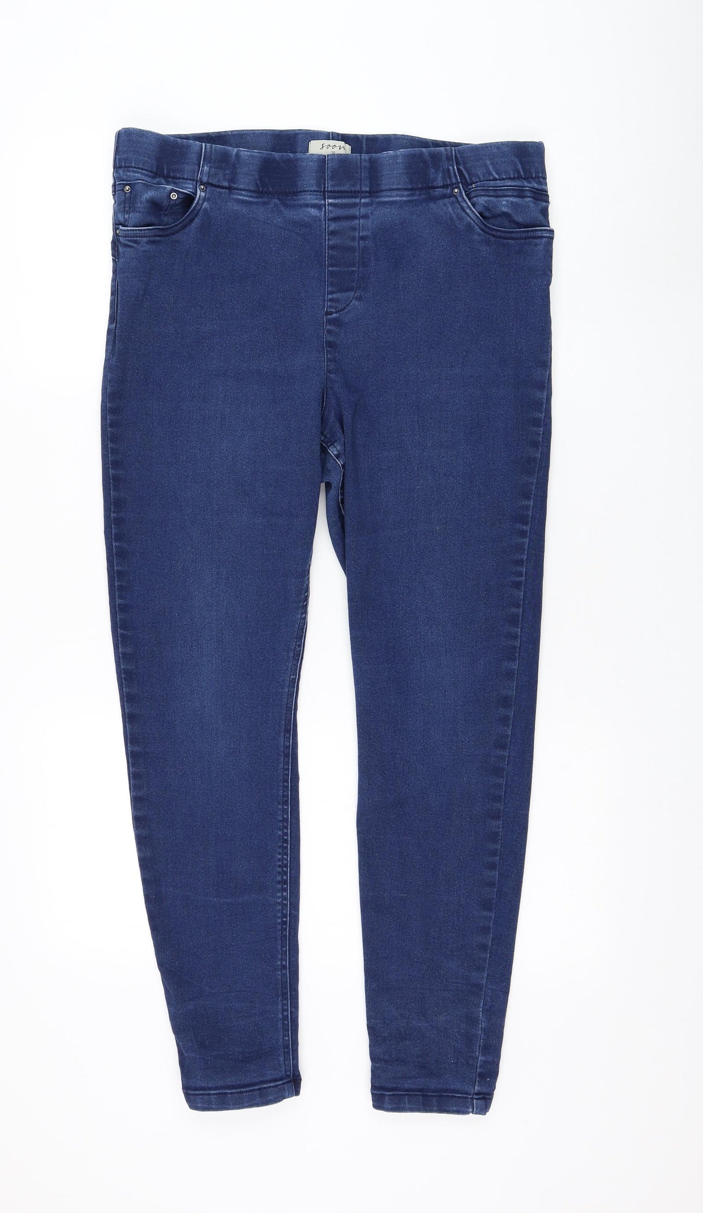 Matalan Womens Blue Cotton Skinny Jeans Size 16 L27 in Regular