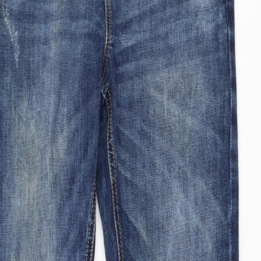 Primark Womens Blue Cotton Skinny Jeans Size 14 L30 in Regular Zip