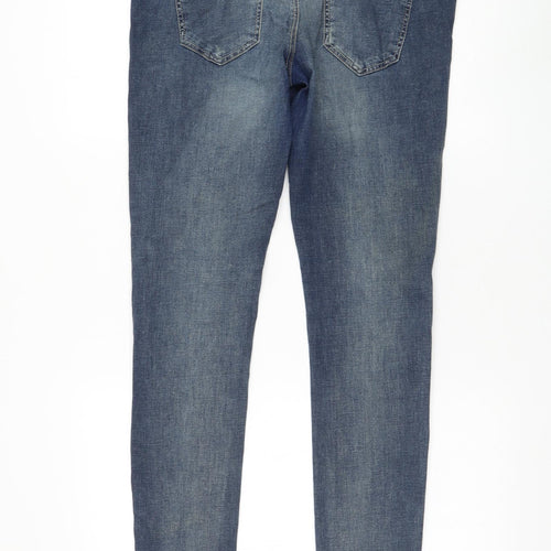 Primark Womens Black Cotton Skinny Jeans Size 14 L32 in Regular Zip