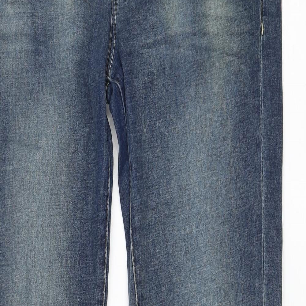 Primark Womens Black Cotton Skinny Jeans Size 14 L32 in Regular Zip