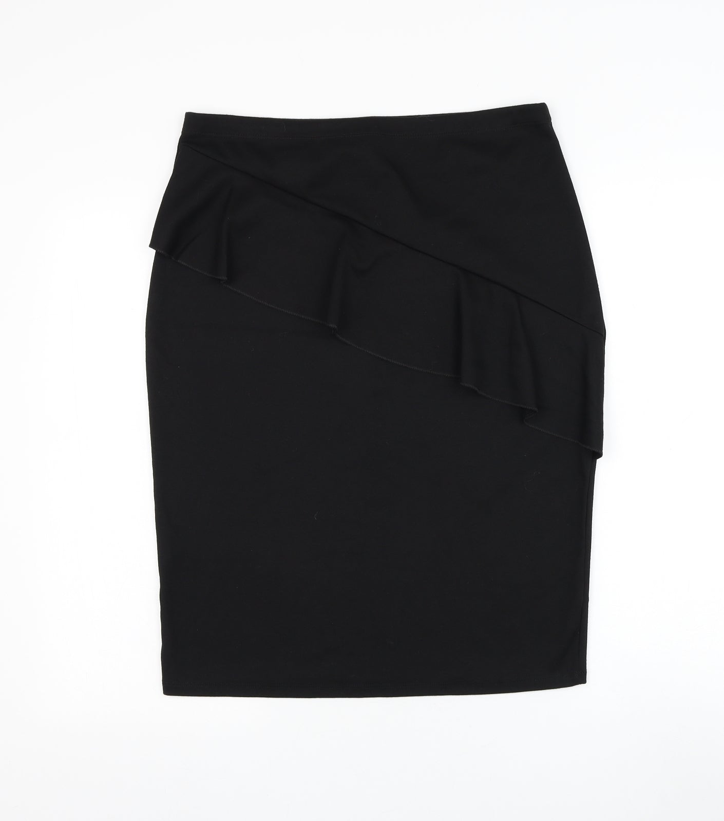 F&F Womens Black Polyester Straight & Pencil Skirt Size 14