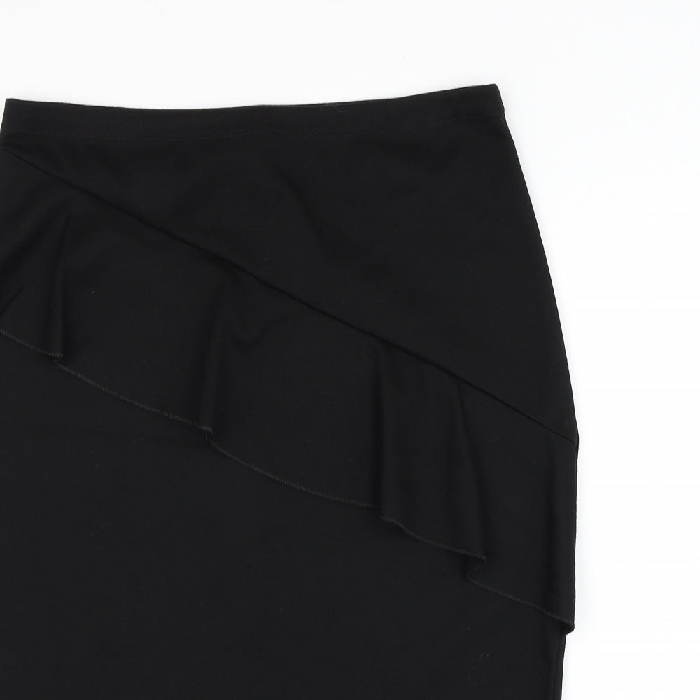 F&F Womens Black Polyester Straight & Pencil Skirt Size 14
