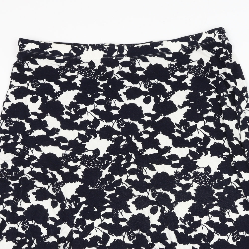 Papaya Womens White Floral Viscose Flare Skirt Size 16