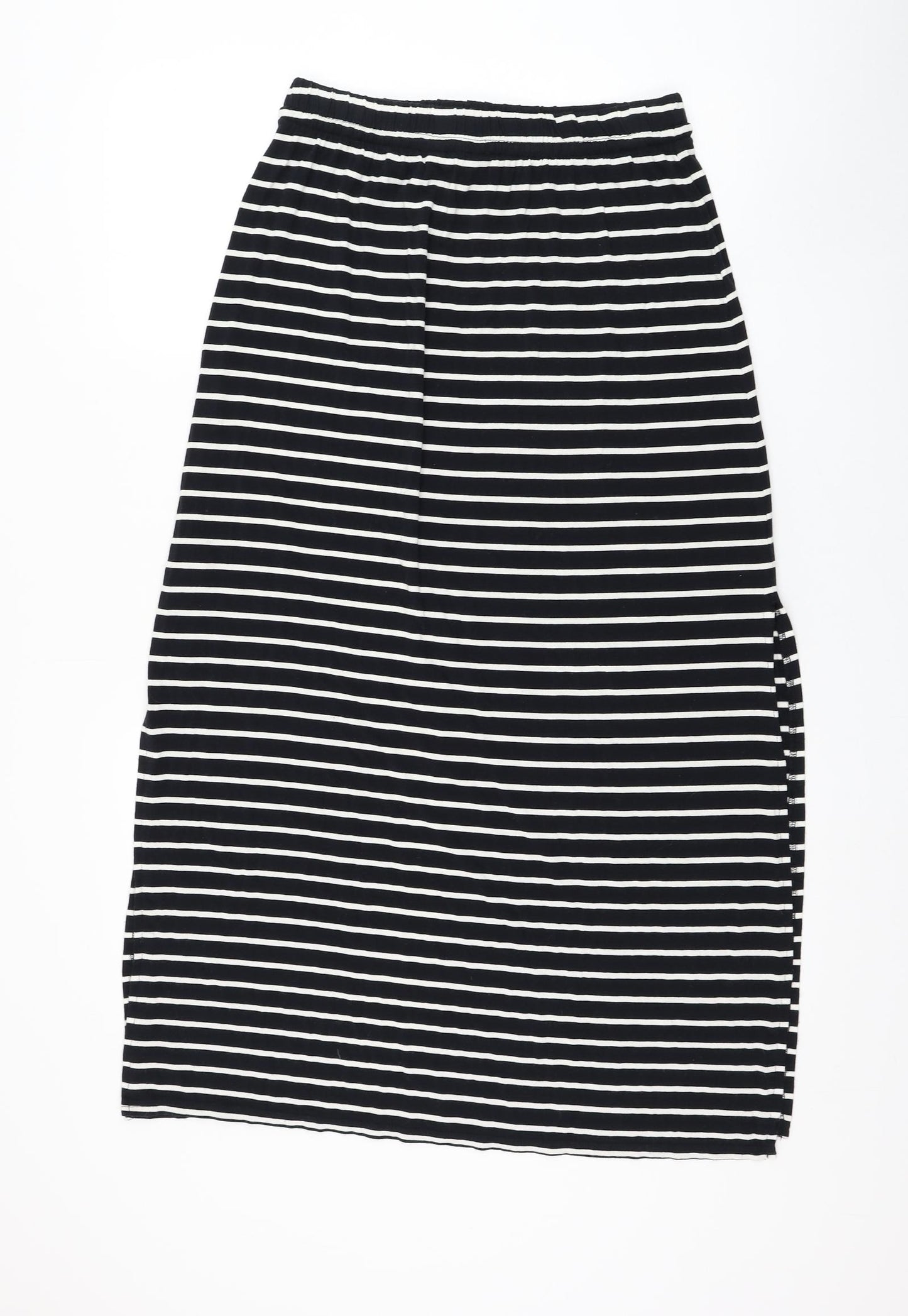 F&F Womens Blue Striped Viscose Straight & Pencil Skirt Size 16 Drawstring