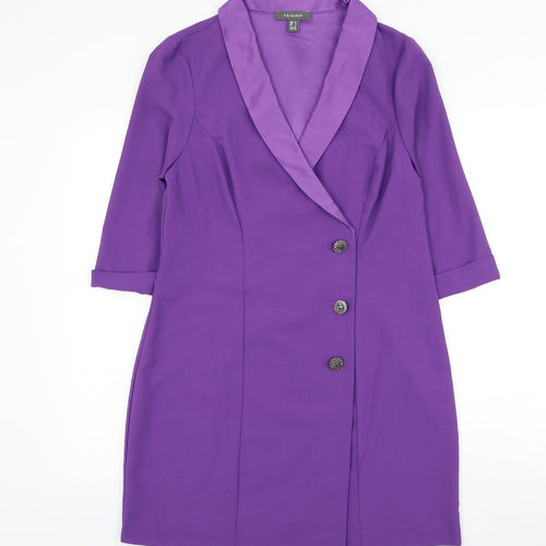Primark Womens Purple Jacket Blazer Size 12 Button