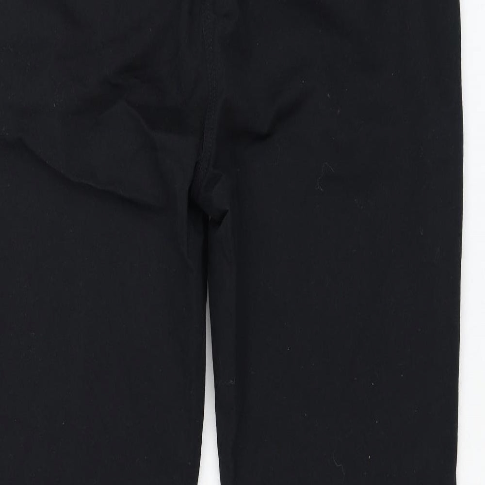 NEXT Womens Black Cotton Cargo Trousers Size 12 L26 in Regular Zip