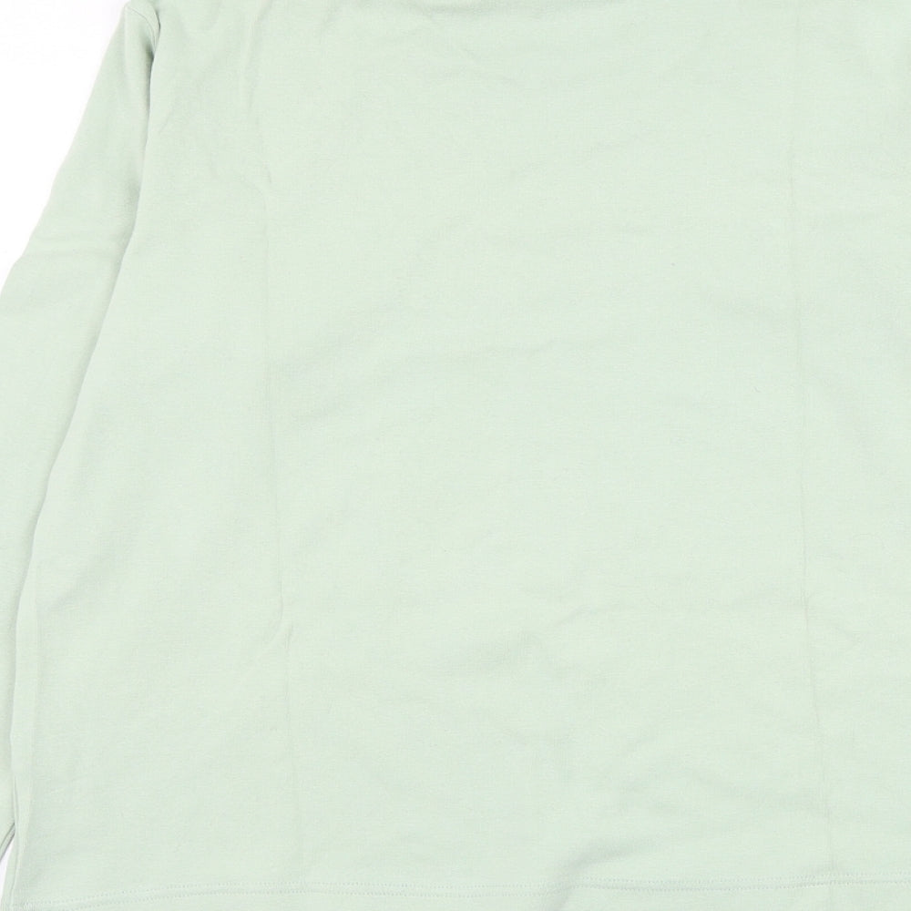 Preworn Womens Green Roll Neck Cotton Pullover Jumper Size 16
