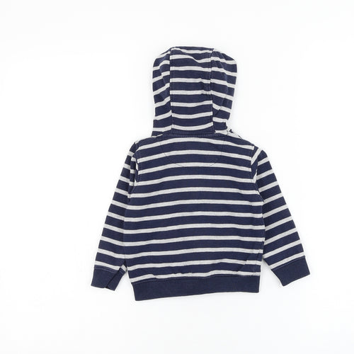 Peacocks Boys Blue Striped Cotton Full Zip Jumper Size 9-12 Months Zip - Dinosaur