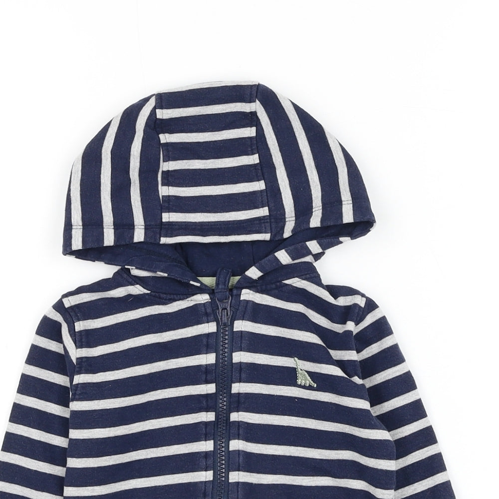 Peacocks Boys Blue Striped Cotton Full Zip Jumper Size 9-12 Months Zip - Dinosaur