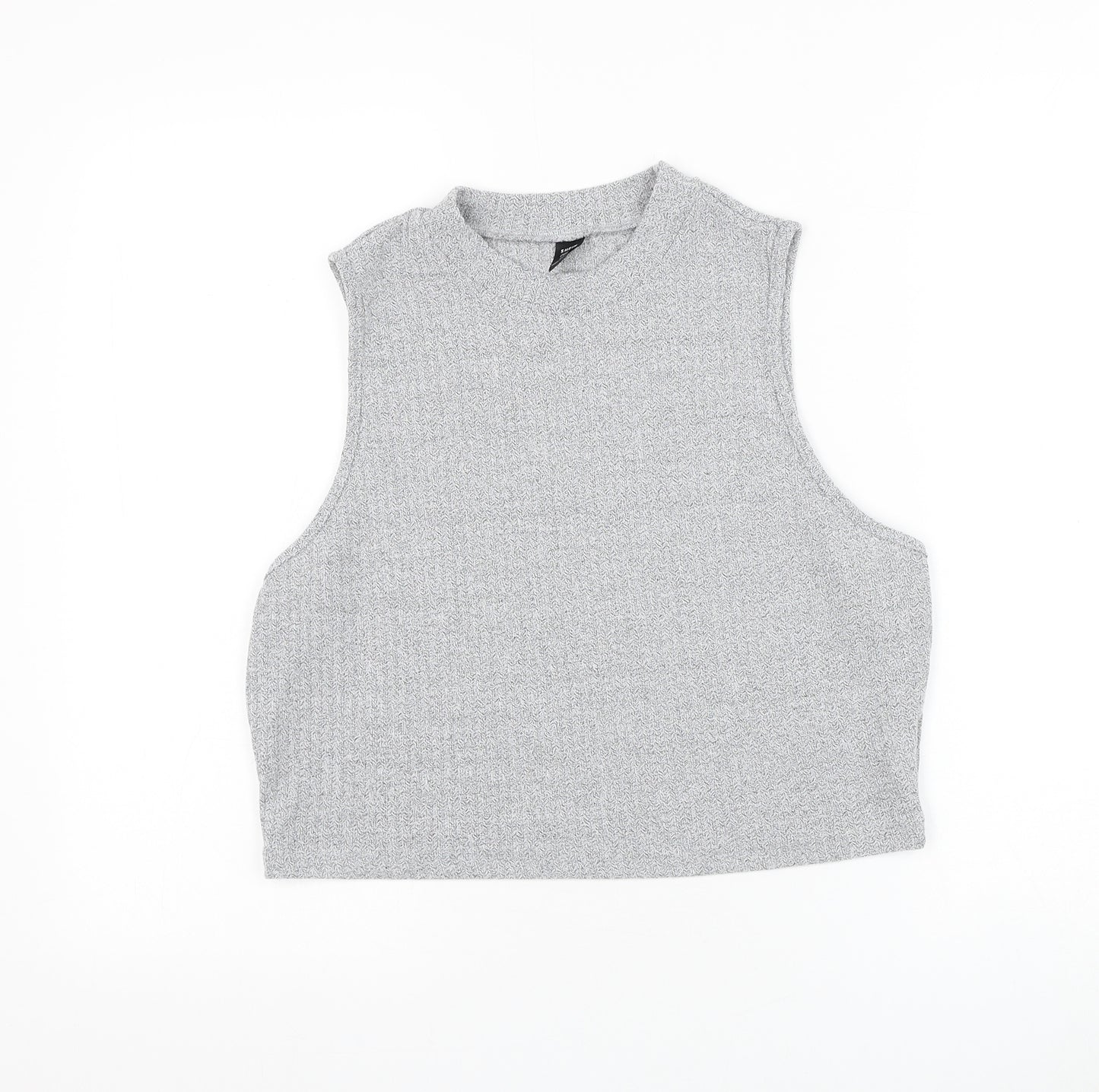 SheIn Womens Grey Polyester Basic Tank Size 2XL Round Neck