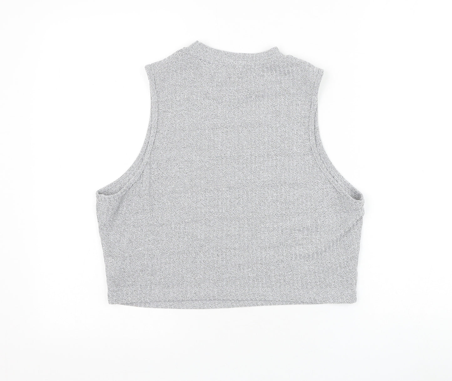 SheIn Womens Grey Polyester Basic Tank Size 2XL Round Neck