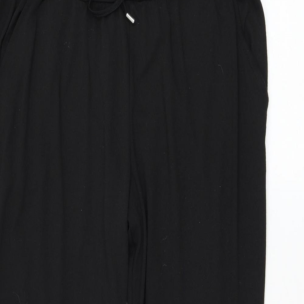 Primark Womens Black Polyester Jogger Trousers Size 12 L26 in Regular Drawstring