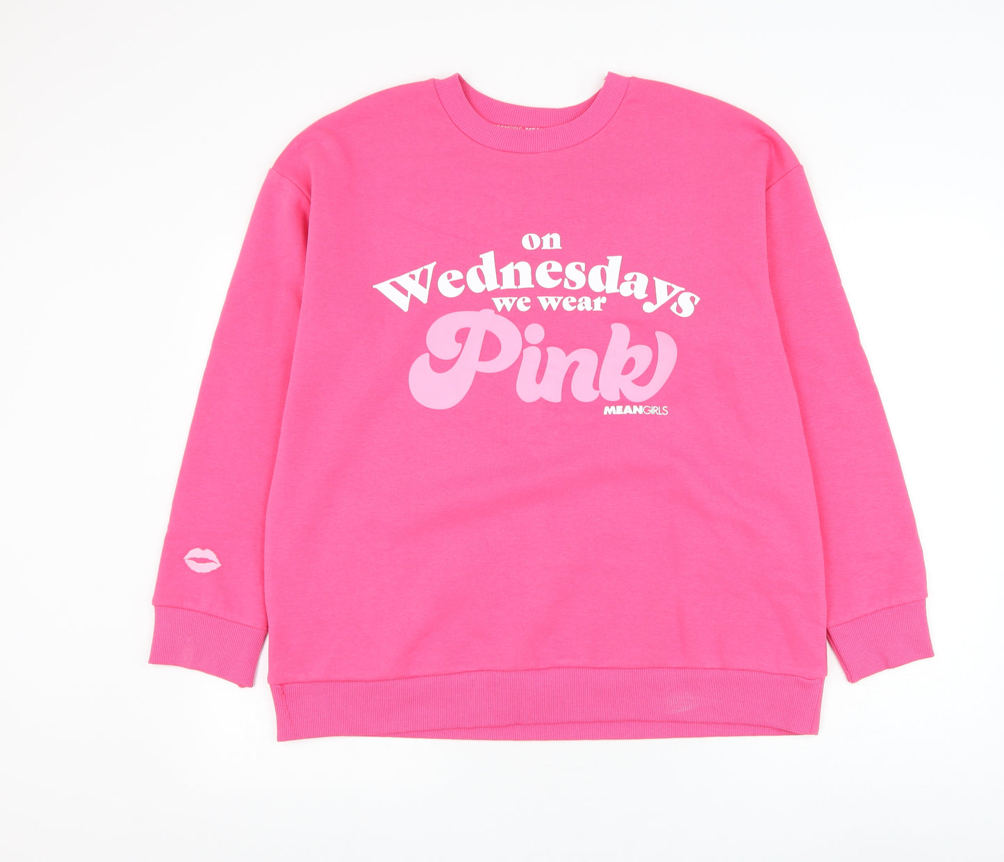 George Womens Pink Cotton Pullover Sweatshirt Size 16 Pullover - Mean Girls Slogan