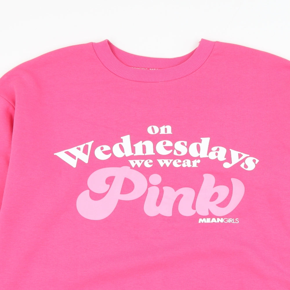 George Womens Pink Cotton Pullover Sweatshirt Size 16 Pullover - Mean Girls Slogan