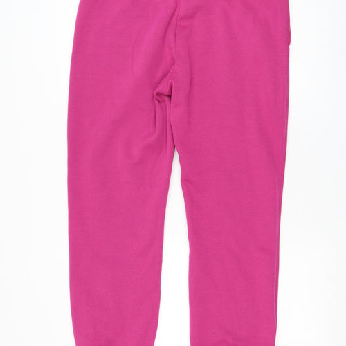 Primark Womens Pink Cotton Jogger Trousers Size 12 L28 in Regular Drawstring