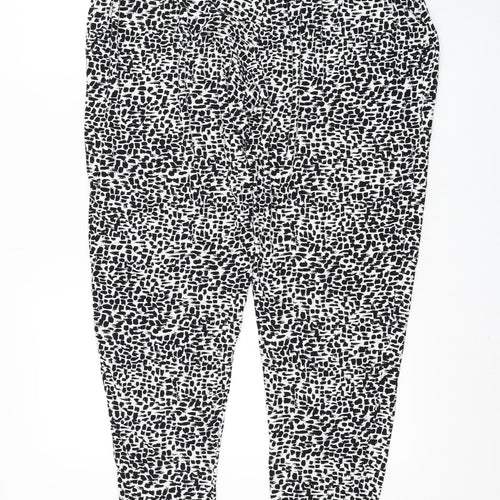 Marks and Spencer Womens White Geometric Polyester Capri Leggings Size 16 L28 in