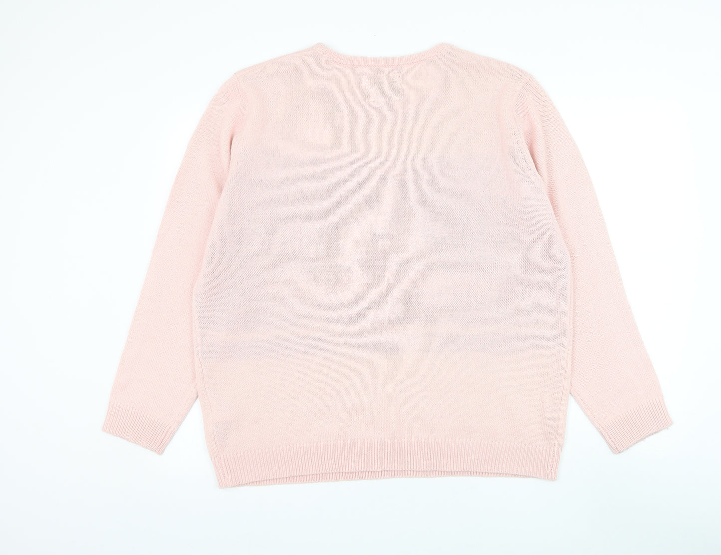 Ridge & Co Womens Pink Round Neck Acrylic Pullover Jumper Size 18 - Merry Gonkmas