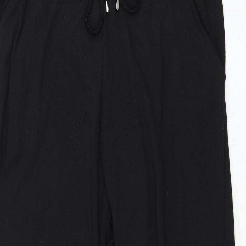 Primark Womens Black Polyester Jogger Trousers Size 12 L26 in Regular Drawstring