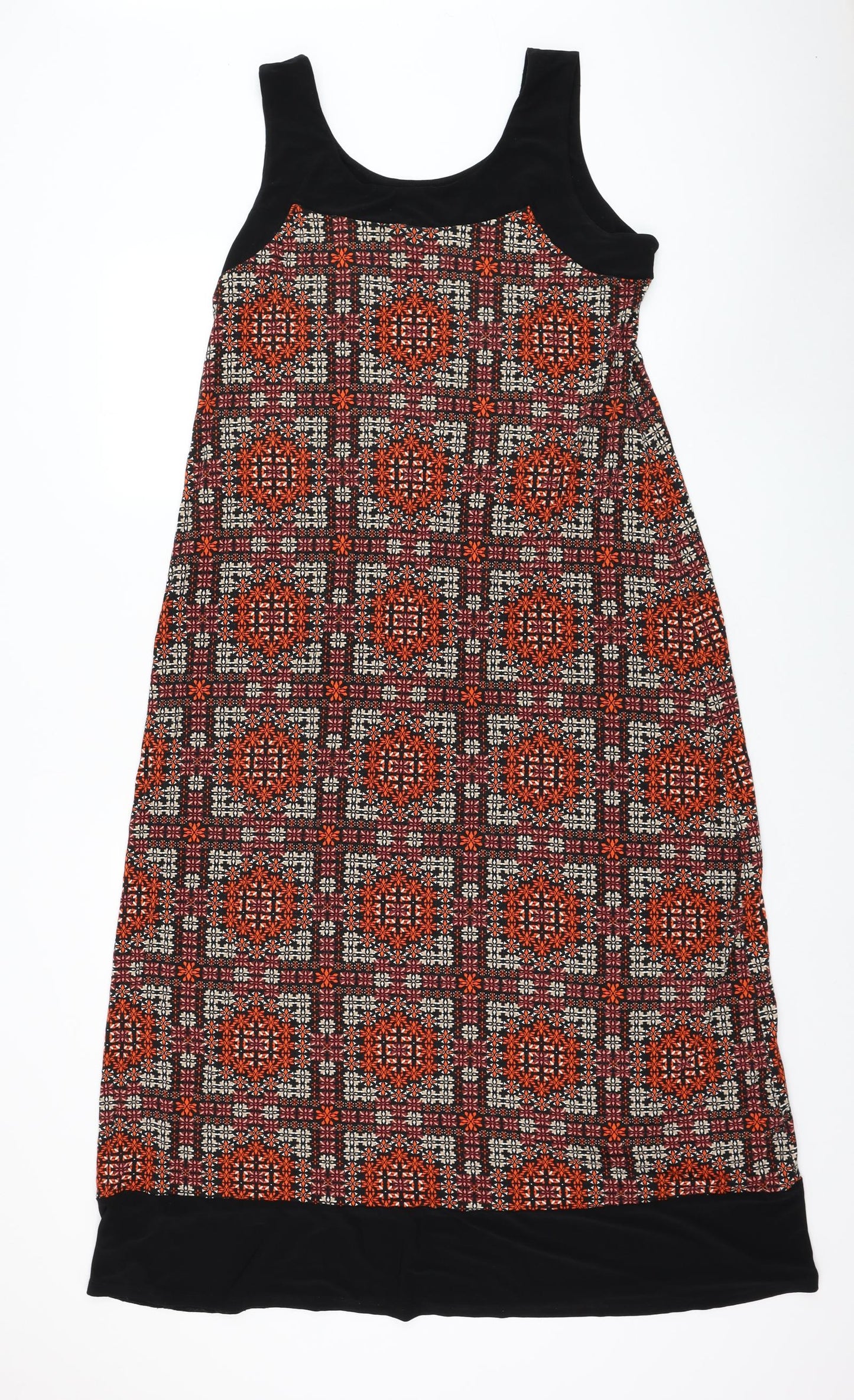 Wallis Womens Multicoloured Geometric Polyester Maxi Size 16 Round Neck Pullover